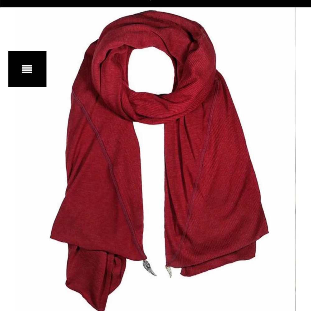 Large two tone Donni Charms scarf BLACK/WHITE